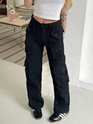 Genly Cargo Pocket Long Wide Pants