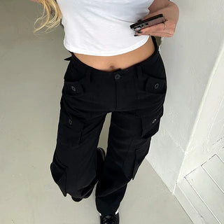 Genly Cargo Pocket Long Wide Pants