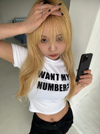Seno Lettering Crop Print Short Sleeve T-shirt
