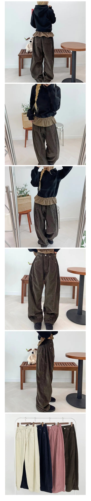Mir Corduroy Wide Balloon Pants
