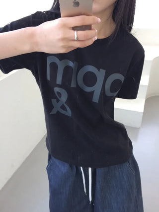 Clue Semi-Crop Printed Short Sleeve T-shirt