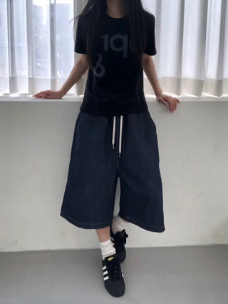 Clue Semi-Crop Printed Short Sleeve T-shirt