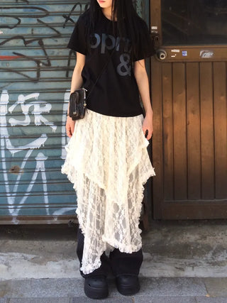 Clue Semi-Crop Printed Short Sleeve T-shirt