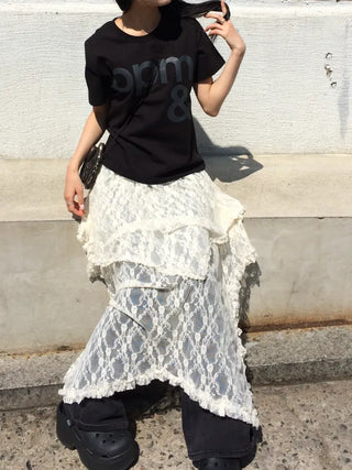 Clue Semi-Crop Printed Short Sleeve T-shirt