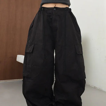 Bona Balloon Fit Drawstring Hem Cargo Pants