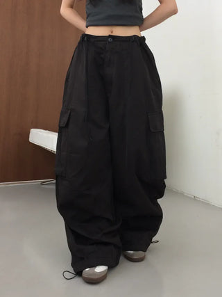 Bona Balloon Fit Drawstring Hem Cargo Pants
