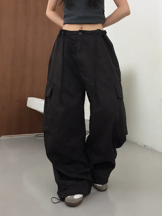 Bona Balloon Fit Drawstring Hem Cargo Pants