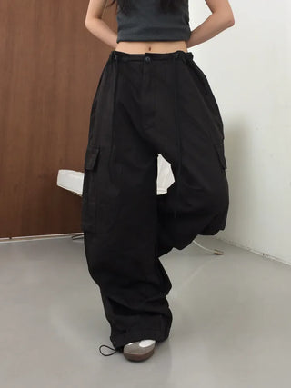 Bona Balloon Fit Drawstring Hem Cargo Pants