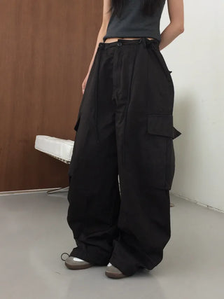 Bona Balloon Fit Drawstring Hem Cargo Pants