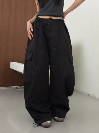 Bona Balloon Fit Drawstring Hem Cargo Pants