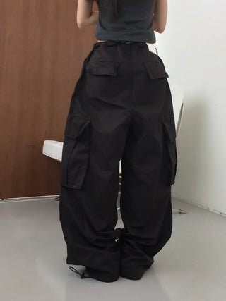 Bona Balloon Fit Drawstring Hem Cargo Pants