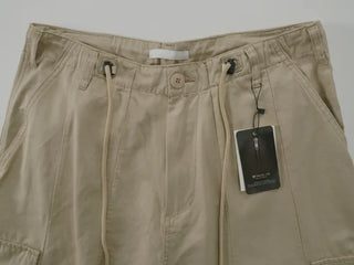 Bona Balloon Fit Drawstring Hem Cargo Pants