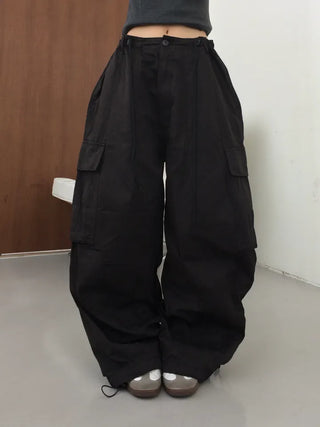 Bona Balloon Fit Drawstring Hem Cargo Pants