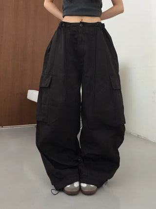 Bona Balloon Fit Drawstring Hem Cargo Pants