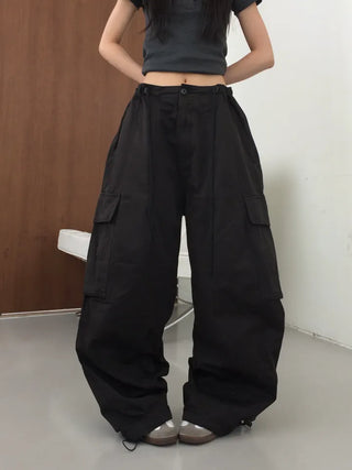 Bona Balloon Fit Drawstring Hem Cargo Pants