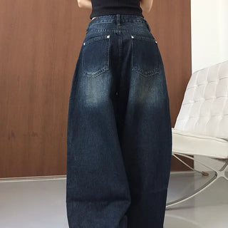 Obe Vintage Washed Balloon Wide Denim Pants
