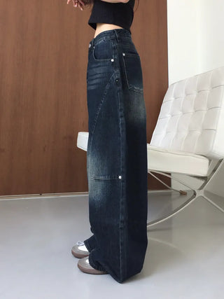 Obe Vintage Washed Balloon Wide Denim Pants