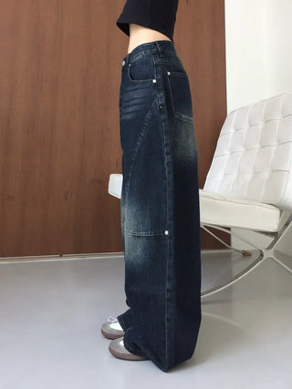 Obe Vintage Washed Balloon Wide Denim Pants