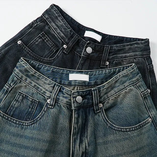 Obe Vintage Washed Balloon Wide Denim Pants