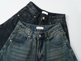 Obe Vintage Washed Balloon Wide Denim Pants