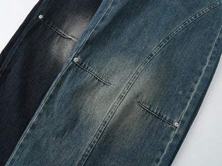 Obe Vintage Washed Balloon Wide Denim Pants