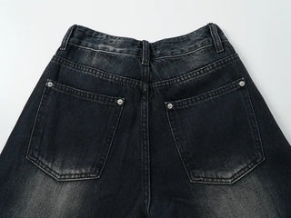 Obe Vintage Washed Balloon Wide Denim Pants