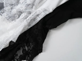 Unique Asymmetrical Lace Sleeveless