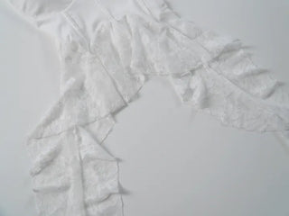 Unique Asymmetrical Lace Sleeveless