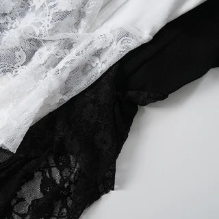 Unique Asymmetrical Lace Sleeveless