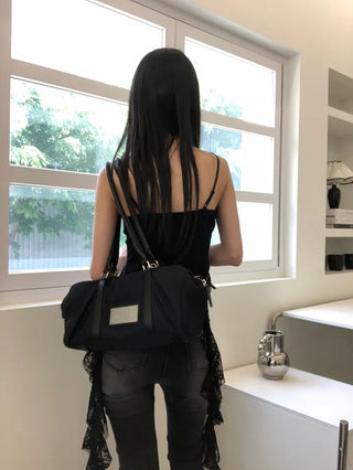 Unique Asymmetrical Lace Sleeveless