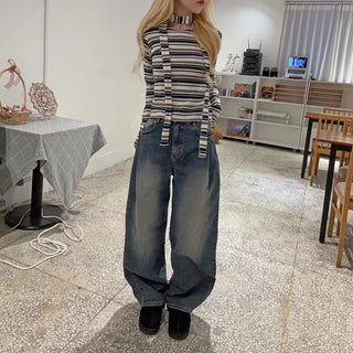 Jenna wide pintuck denim pants