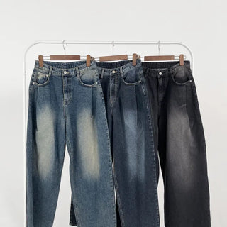 Jenna wide pintuck denim pants
