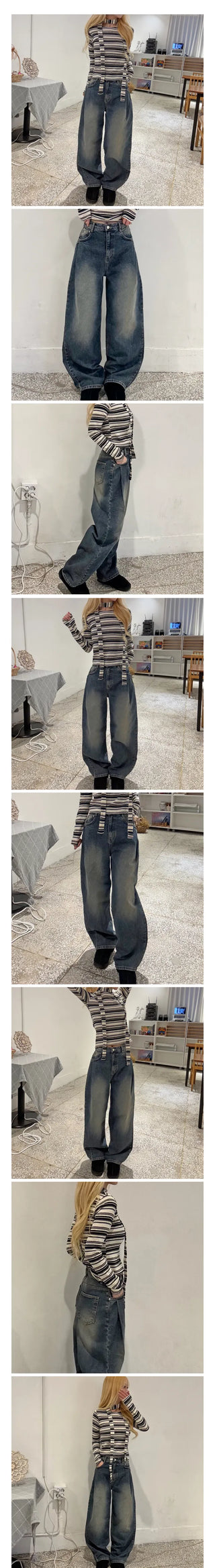Jenna wide pintuck denim pants