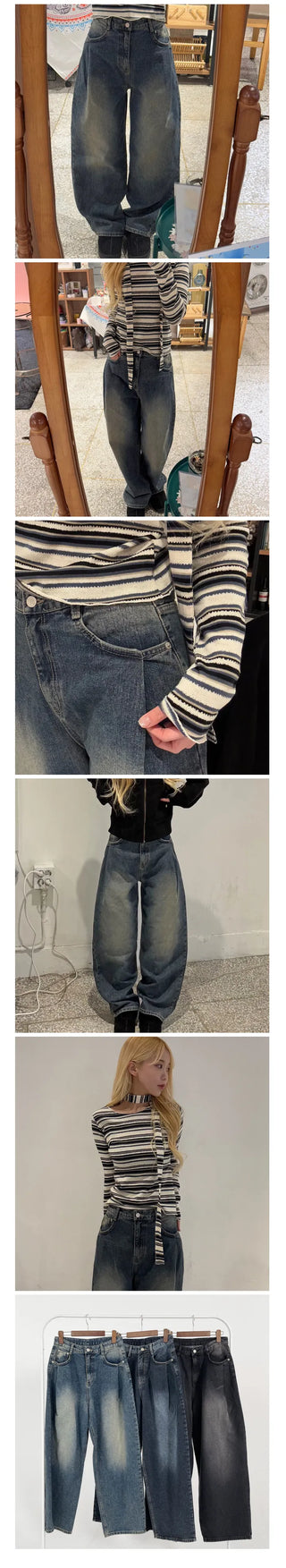 Jenna wide pintuck denim pants