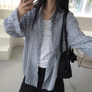 Yana Oversized Check Long Sleeve Shirt
