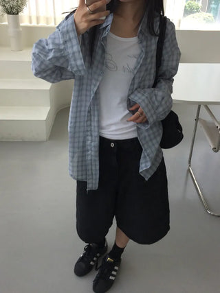 Yana Oversized Check Long Sleeve Shirt