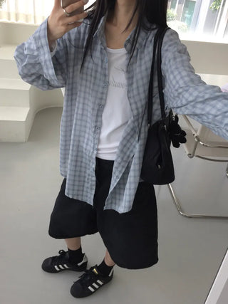 Yana Oversized Check Long Sleeve Shirt