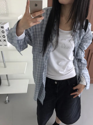 Yana Oversized Check Long Sleeve Shirt