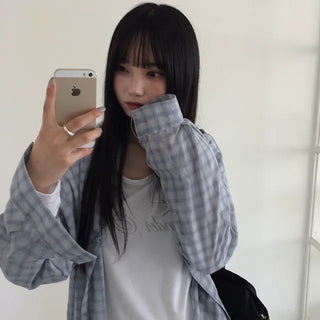Yana Oversized Check Long Sleeve Shirt
