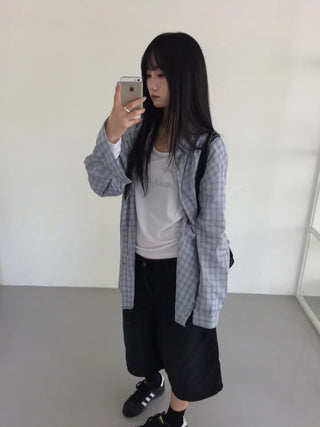 Yana Oversized Check Long Sleeve Shirt