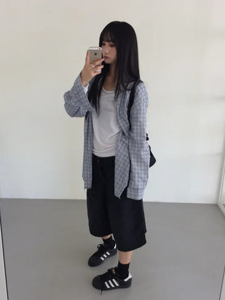 Yana Oversized Check Long Sleeve Shirt