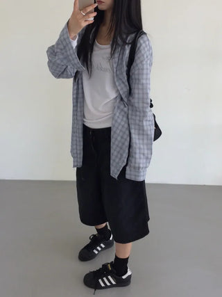 Yana Oversized Check Long Sleeve Shirt