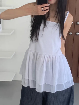 Senil Chiffon Layered Sleeveless Dress