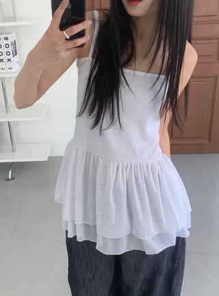 Senil Chiffon Layered Sleeveless Dress