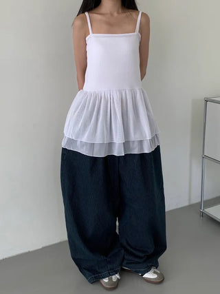 Senil Chiffon Layered Sleeveless Dress