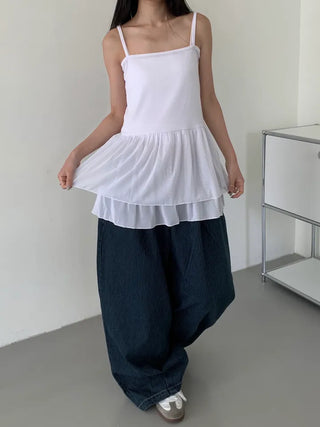 Senil Chiffon Layered Sleeveless Dress