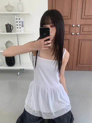 Senil Chiffon Layered Sleeveless Dress