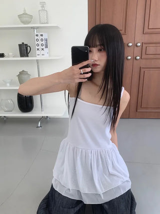 Senil Chiffon Layered Sleeveless Dress