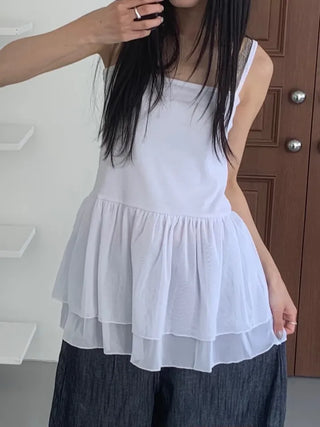 Senil Chiffon Layered Sleeveless Dress