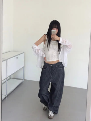Kasom Dot Crop Strap Sleeveless